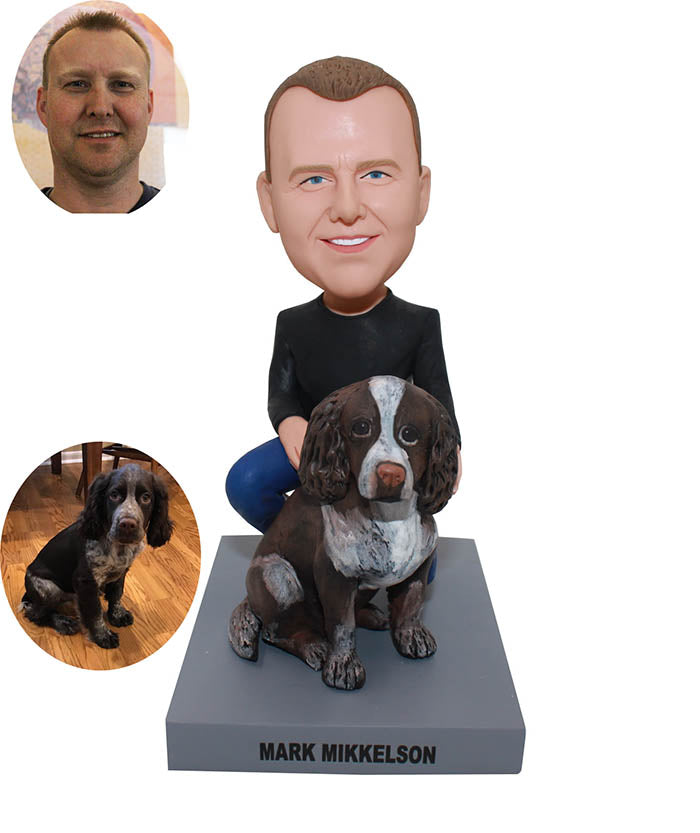 Custom Bobblehead Man With Dog Custom Bobblehead That Looks Like You Abobblehead